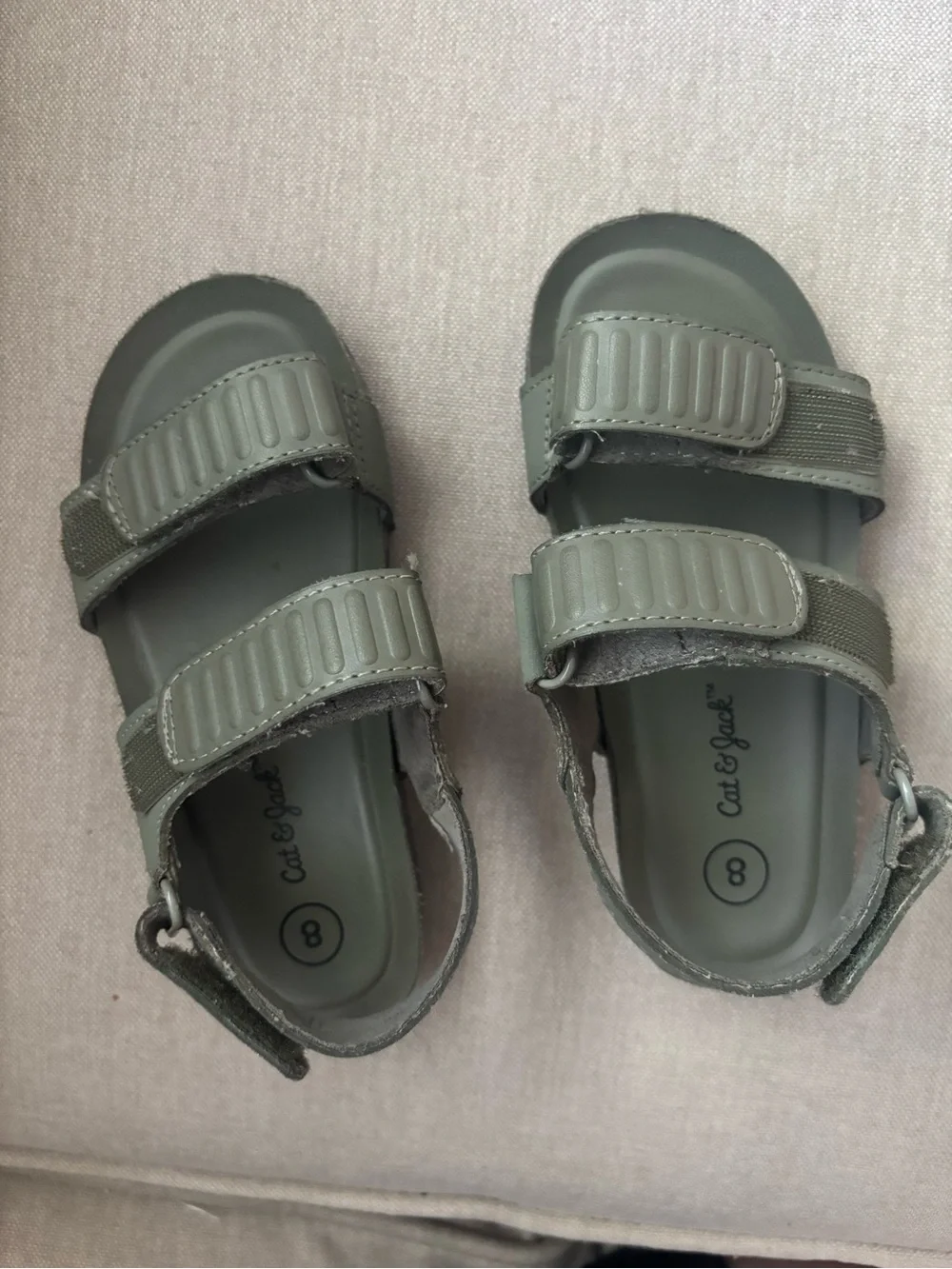 Toddler Boys Cat & Jack Kids' Green Double-Strap Hook-and-Loop Sandals